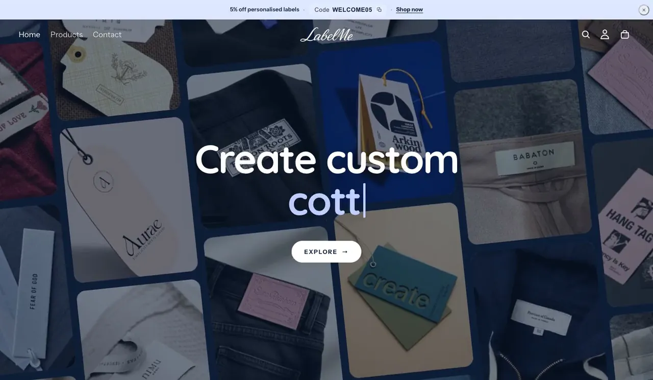 LabelMe, E-commerce · Custom labels